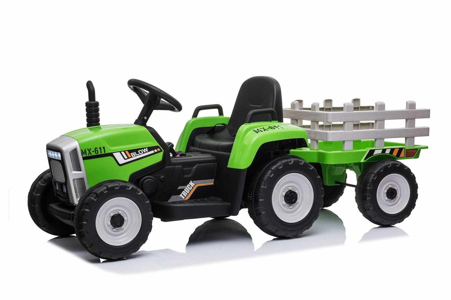 green tractor for kids ride on