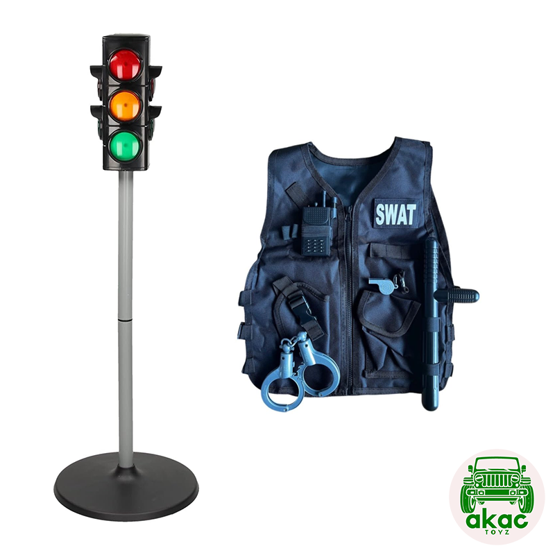 Outdoor Play Traffic Light and SWAT Vest for Kids (bundle)