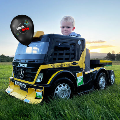 Licensed Mercedes Benz Race Lorry with Trailer in Yellow